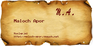 Maloch Apor névjegykártya